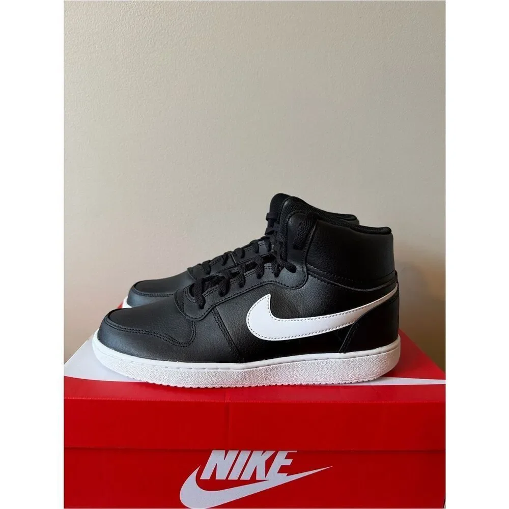 Nike Ebernon Mid Black White AQ1773-002 Men’s Size 10